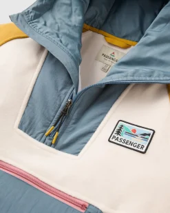 Damen Alexander Kapuzen-Polartec Fleece – Sturmblau/Weißer Sand