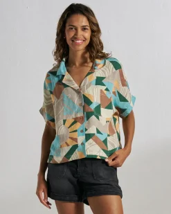 Damen Arden Linen Kurzarmhemd