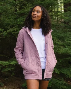 Damen Clementine Gesteppter Popper Up Hoodie