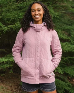 Damen Clementine Gesteppter Popper Up Hoodie