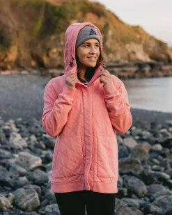 Damen Clementine Gestepptes Popper Up Hoodie