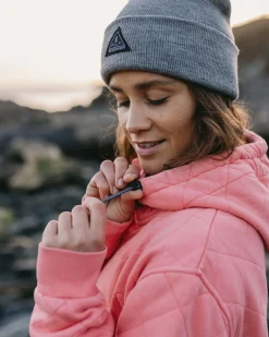 Damen Clementine Gestepptes Popper Up Hoodie