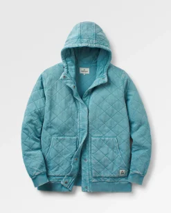 Damen Clementine Quilted Popper Up Hoodie
