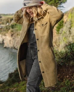 Damen Cloudy Tief-Flor Sherpa Fleece Hemd