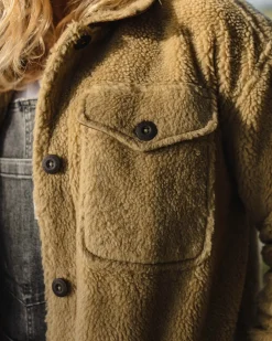 Damen Cloudy Tief-Flor Sherpa Fleece Hemd