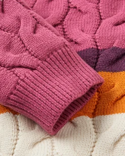 Damen Comfort Stripe Bio-Gestrickter Pullover