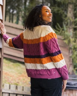 Damen Comfort Stripe Bio-Gestrickter Pullover