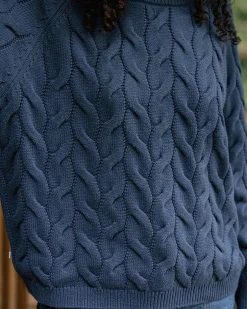 Damen Comfort Stripe Bio-Gestrickter Pullover