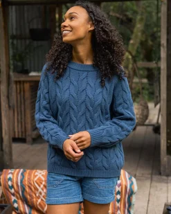 Damen Comfort Stripe Bio-Gestrickter Pullover
