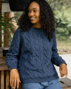 Damen Comfort Stripe Bio-Gestrickter Pullover