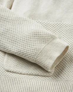 Damen Cove Bio-Baumwoll Strick Hoodie mit Reißverschluss- Off White