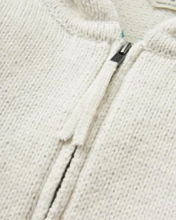 Damen Cove Bio-Baumwoll Strick Hoodie mit Reißverschluss- Off White