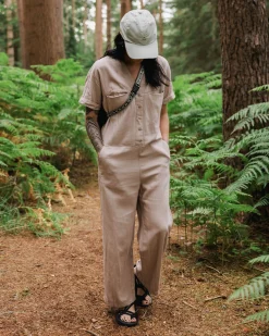 Damen Esen Kurzarm-Jumpsuit