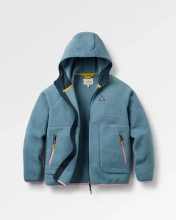Damen Home Full Zip Hooded Sherpa Fleece