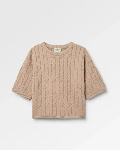 Damen Homely Kurzarm-Strickpullover