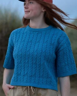 Damen Homely Kurzarm-Strickpullover
