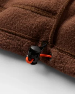 Damen Home Weste mit durchgehendem Reißverschluss aus Sherpa – Biscuit/Chestnut