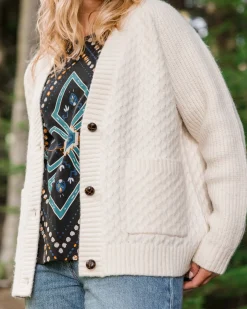 Damen Homey Gestricktes Kabel Cardigan
