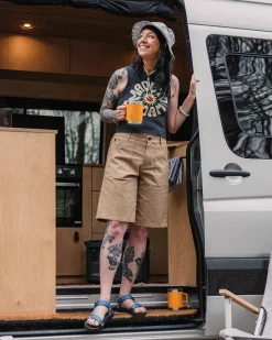 Damen Lani Natürliche Twill Long-Shorts