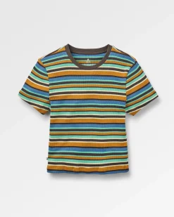 Damen Out There Geripptes Crop T-Shirt
