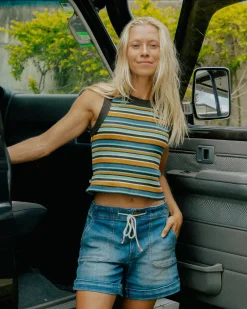 Damen Out There Geripptes Crop-Top
