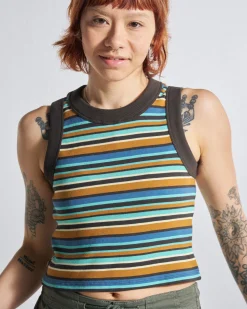 Damen Out There Geripptes Crop-Top