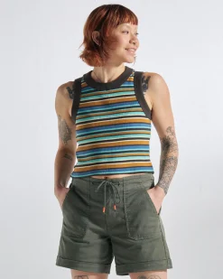 Damen Out There Geripptes Crop-Top