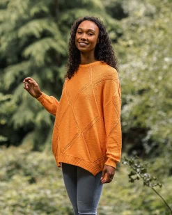 Damen Palm Bio Oversized Strickpullover