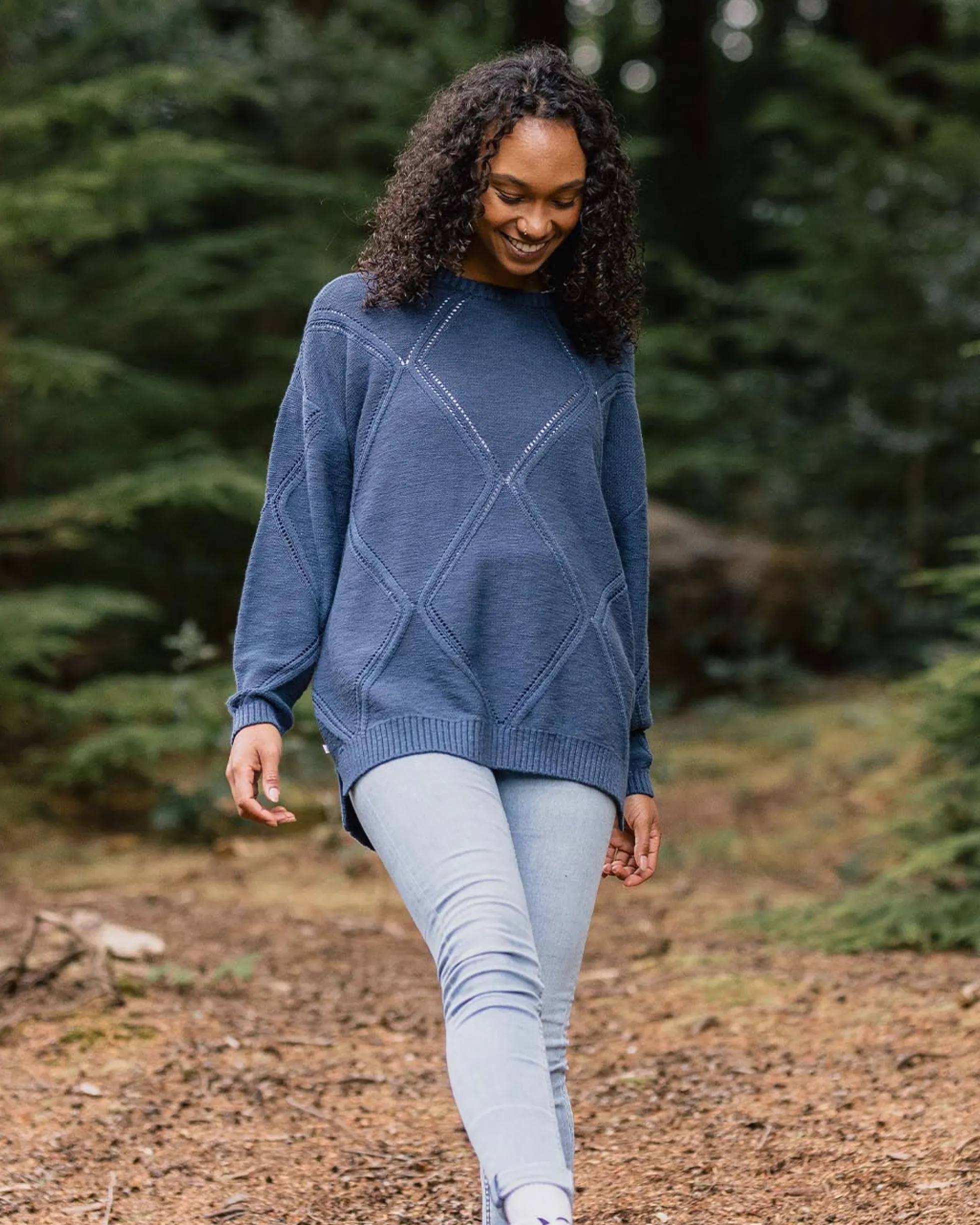 Damen Palm Bio Oversized Strickpullover