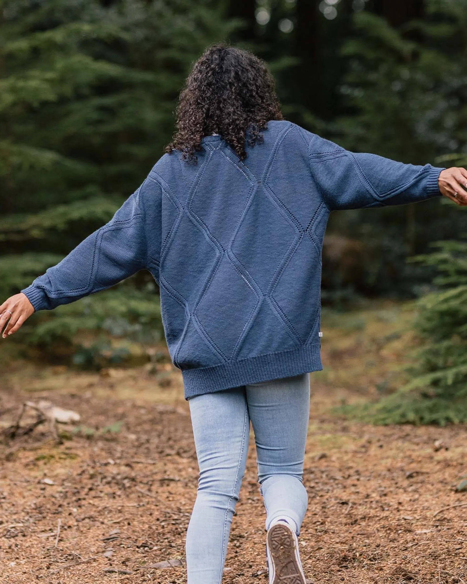 Damen Palm Bio Oversized Strickpullover