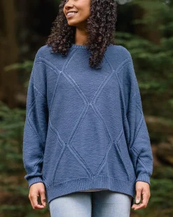 Damen Palm Bio Oversized Strickpullover