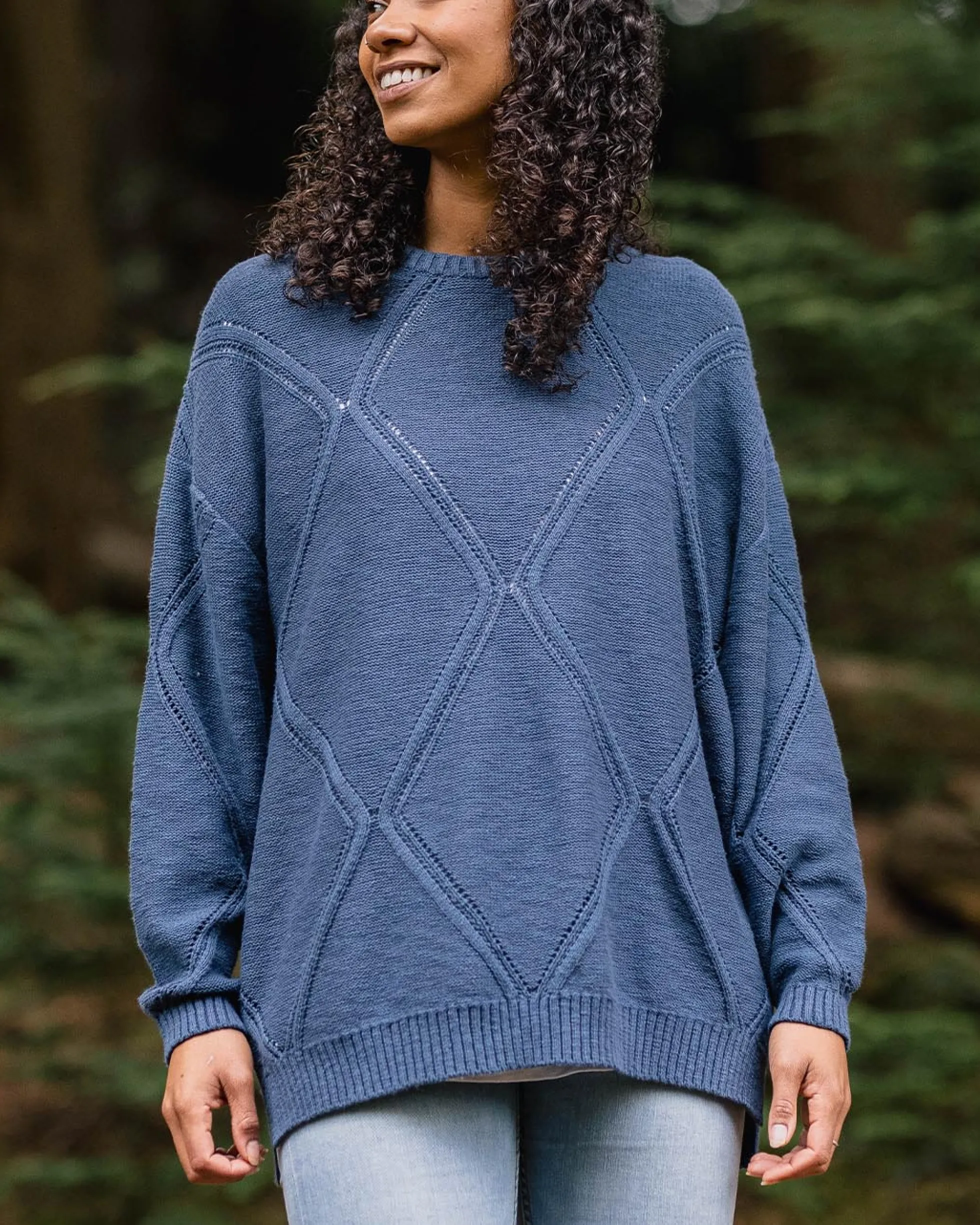 Damen Palm Bio Oversized Strickpullover