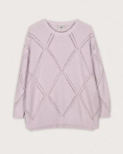 Damen Palm Bio Oversized Strickpullover