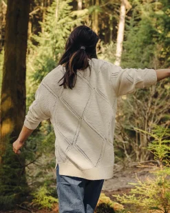 Damen Palm Bio Oversized Strickpullover