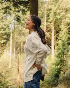 Damen Palm Bio Oversized Strickpullover