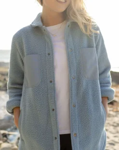 Damen Rappel Sherpa Fleece Oversized Shirt