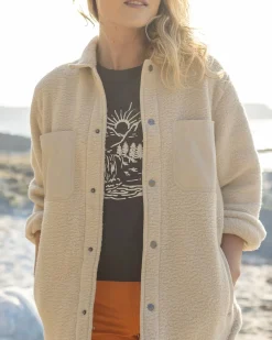 Damen Rappel Sherpa Fleece Oversized Shirt