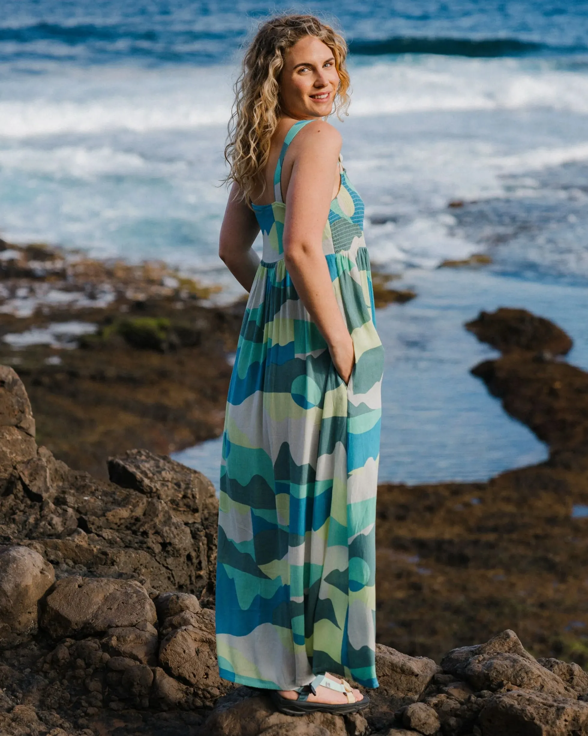 Damen Soleis Gewebtes Maxi-Kleid
