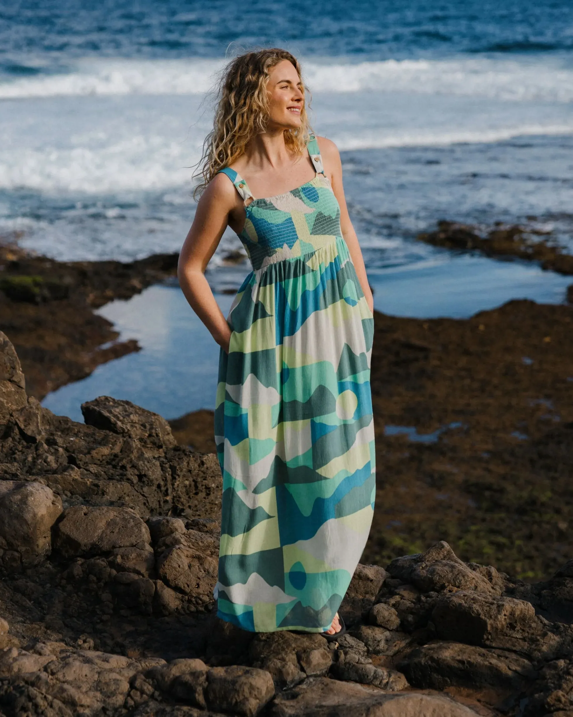 Damen Soleis Gewebtes Maxi-Kleid