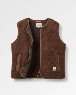 Damen Tawny Kragenlose Deep-Pile Sherpa Weste