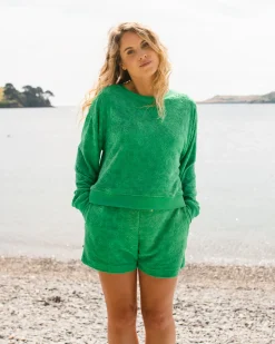 Damen Vibes Texturiertes Langarmshirt