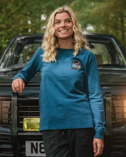 Damen Waves & Trees Langarmshirt