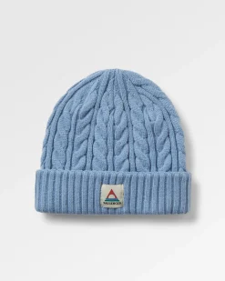 Fireside Zopfmuster-Beanie – Verblasstes Denim