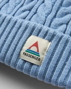 Fireside Zopfmuster-Beanie – Verblasstes Denim