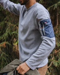 Herren Forestscape Grid Fleece Crew