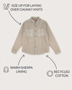 Herren Kodiak Sherpa gefüttertes Cord Overshirt