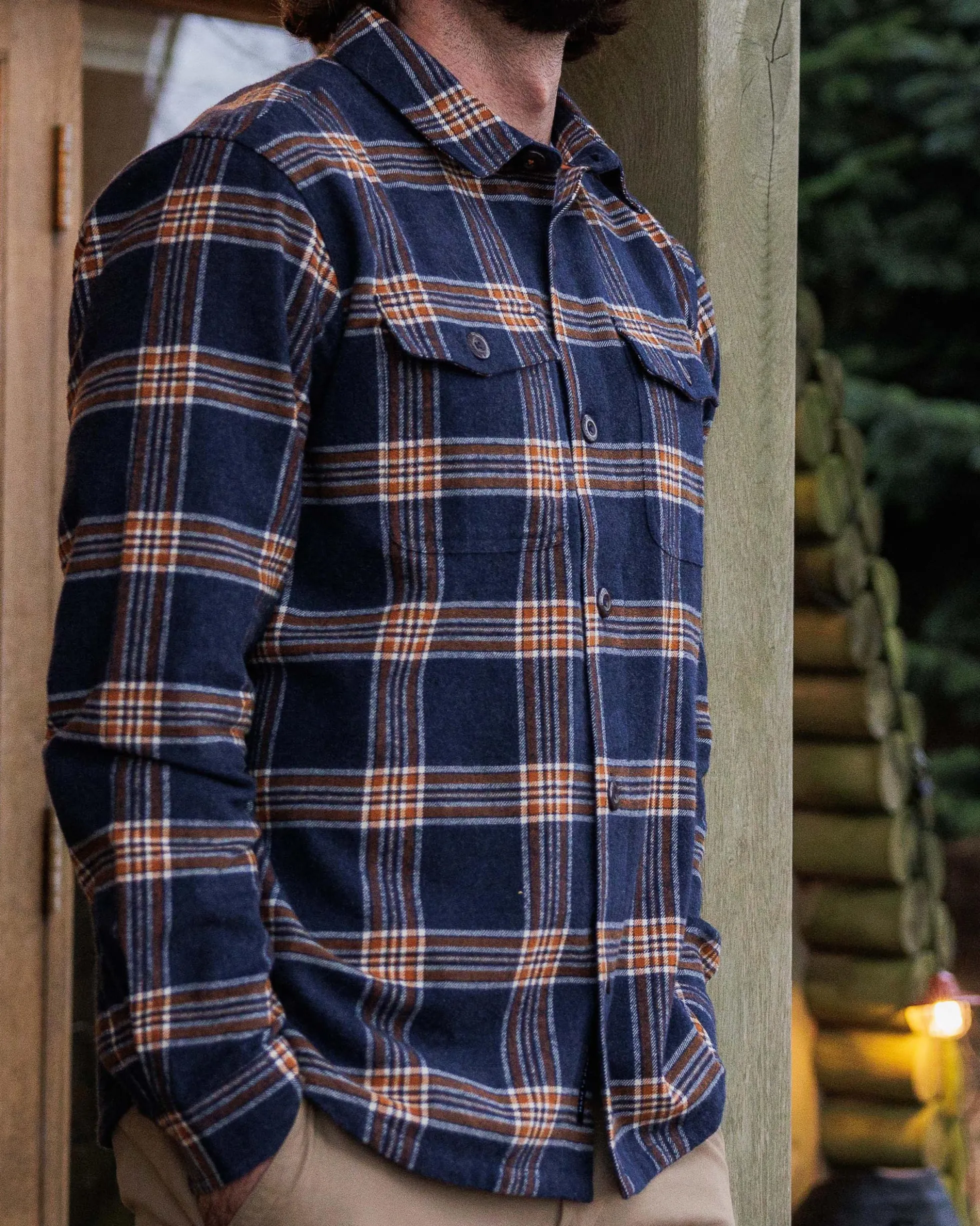 Herren Rustic Bio-Baumwoll-Overshirt aus schwerem Stoff