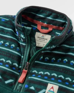 Herren Set Off Polar 1/4 Zip Fleece – Geo Tracks Dunkles Farn