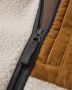 Herren Trekker Deep Pile Sherpa Top – Warm Ivory