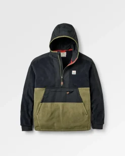 Herren Woodland Kapuzen-Fleece aus Polartec – Schwarz/Khaki